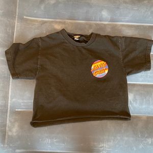 Black men’s small custom cropped Santa Cruz T-shirt